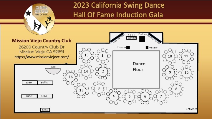 Image of seating chart for the CDHOF Awards Gala